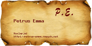 Petrus Emma névjegykártya